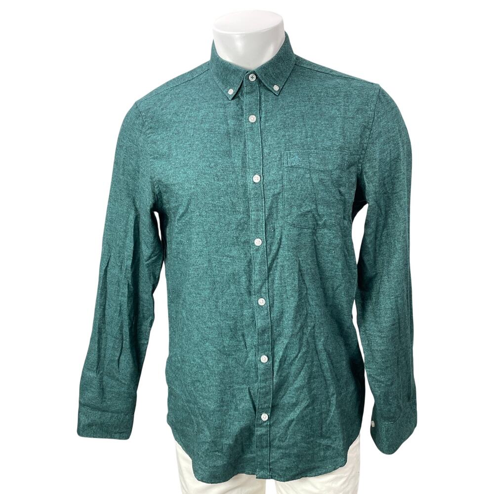 Penguin By Munsingwear Men's Green Long Sleeves Button Down Shirt Top Size M